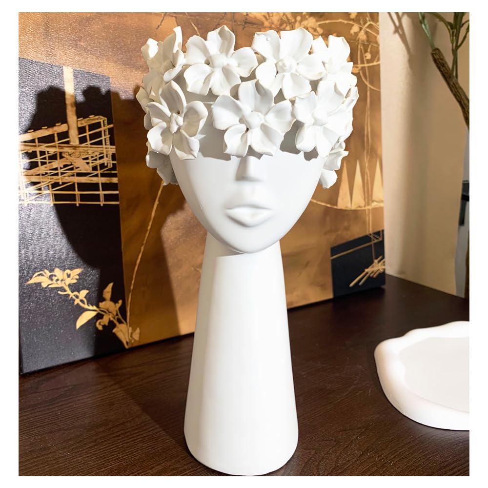陶器製女性頭部花瓶 Amazon.co.jp: セラミック彫刻 女性 頭 顔 花瓶 装飾 ユニーク
